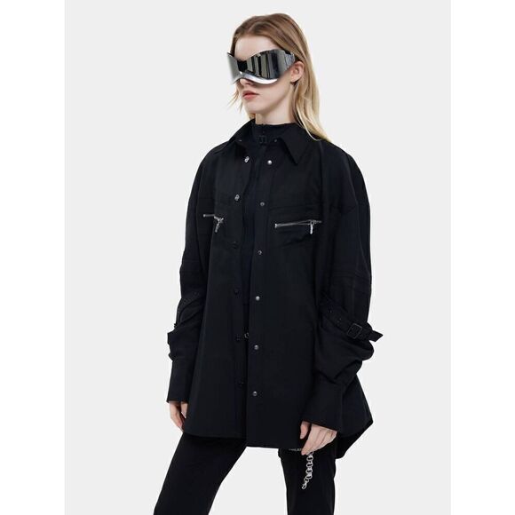 T-One Other - T-One T1 Unisex Size XL Button Down Shirts Long Sleeve Shacket Jackets B9